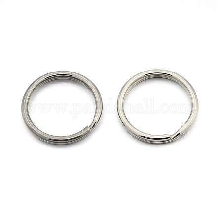 Original Color 304 Stainless Steel Split Key Ring Clasps for Keychain Making STAS-E083-22P-1