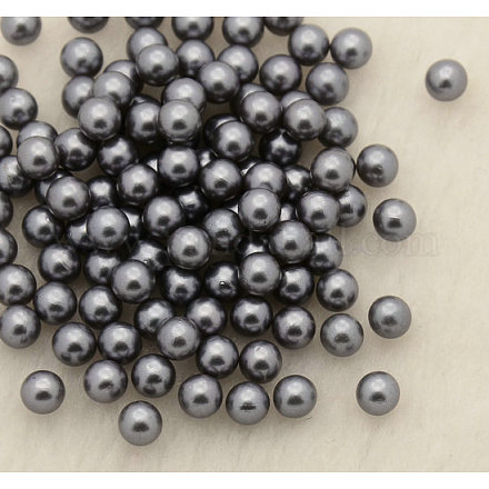 No Hole ABS Plastic Imitation Pearl Round Beads MACR-F033-6mm-09-1
