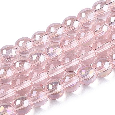 Chapelets de perles en verre transparent électrolytique GLAA-T032-T6mm-AB10-1