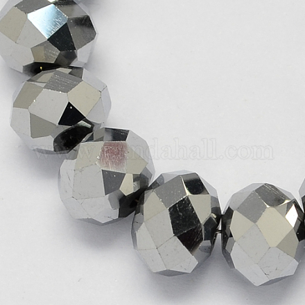 Electroplate Glass Beads Strands GR8X12MMY-S-1