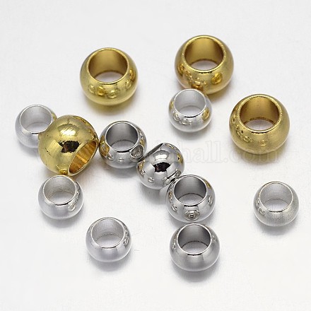 Rondelle Brass Beads KK-L109B-01-1