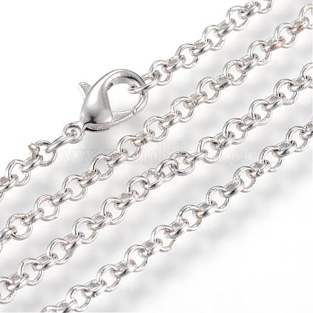 Iron Rolo Chains Necklace Making MAK-R015-75cm-P-1
