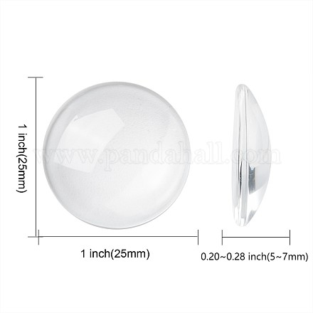 Cabochons de cristal transparente X-GGLA-R026-25mm-1
