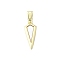 Arrowhead Shape Brass Pendants, with Shell, Real 16K Gold Plated, 24.5x8x2mm, Hole: 3mm