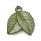 Alloy Pendants, Spray Painted, Christmas Scheme Charms, Leaf, 15.5x14.5x2.5mm, Hole: 1.5mm