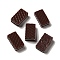 Opaque Resin Biscuit Decoden Cabochons, Imitation Food, Cookies, Coconut Brown, Rectangle, 21.5x12.5x7.5mm
