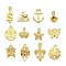 Tibetan Style Alloy Pendants, Mixed Shapes, Golden, 13~49x10~25x1~3mm
