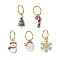 Christmas Theme Iron Dreadlocks Beads, Alloy Enamel Braiding Hair Pendants Decoration Clips, Mixed Color, 26~30mm, 5pcs/set