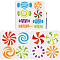 US 1 Set Candy PET Hollow Out Drawing Painting Stencils, with 1Pc Art Paint Brushes, for DIY Scrapbook, Photo Album, Mixed Shapes, 300x300mm, 3pcs/set