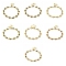 Rack Plating Brass Micro Pave Cubic Zirconia Heart Link Chain Bracelets for Women, Cadmium Free & Lead Free, Long-Lasting Plated, Real 18K Gold Plated, Mixed Color, 7-1/2 inch(19cm)