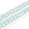 Luminous Handmade Silver Foil Glass Beads Strands, Rondelle, Glow in the Dark, Aquamarine, 7~8.5x4.5~6.5mm, Hole: 1~1.5mm, about 80pcs/strand, 16.34 inch(41.5cm)