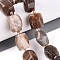 Natural Sunstone Beads Strands, Faceted, Nuggets, with Seed Beads, 14~25x10~18x10~18mm, Hole: 1~1.4mm, about 17~21pcs/strand, 15.55~16.54 inch(39.5~42cm)