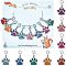 NBEADS 8 Pcs Dog Paw Stitch Markers, 8 Styles Enamel Alloy Crochet Stitch Marker Charms Removable Dangle Locking Stitch Marker for Knitting Weaving Sewing Accessories Quilting Handmade Jewelry