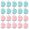 20Pcs 2 Colors Opaque Resin Glitter Imitation Food Pendants, Cookie Charms with Platinum Tone Iron Loops, Mixed Color, 24x19.5x7mm, Hole: 2mm, 10pcs/color