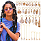 52Pcs Acrylic Hair Styling Tools, with Iron Jump Rings, Shell Shape & Starfish, Golden, 38~170mm