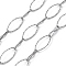304 Stainless Steel Oval Link Chains, Unwelded, with Spool, Stainless Steel Color, 21.5x10.5x1mm
