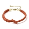 3MM Round Nylon Braided Cord Bracelet Making, Knot, with Golden 202 Stainless Steel Lobster Clasp & Brass Finding, Coral, 6.69x0.39 inch(17x1cm)