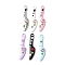 Alloy Pendants, Knife, with Rhinestone, Spray Painted, Mixed Color, 44x10x10mm, Hole: 3mm