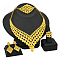 Alloy Pendant Necklaces & Stud Dangle Earrings & Rings & Link Bracelets Sets, Golden, Teardrop, 430mm