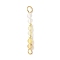 Faceted Round Natural Quartz Crystal & Gold Rutilated Quartz & Yellow Opal Beaded Connector Charms, with Brass and 304 Stainless Steel Findings, Golden, 26.5x3.5mm, Hole: 1.8mm