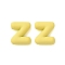 Spray Painted Alloy Pendants, Rubberized Style, Yellow, Letter Z, 17x15x6mm, Hole: 1.5mm
