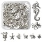 48Pcs 8 Style Marine Animal Theme Tibetan Style Alloy Pendants, Cadmium Free & Lead Free, Mixed Shape, Antique Silver, 10.5~63x9.5~27.5x2~4mm, 6pcs/style