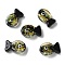Handmade Foil Lampwork Fish Beads, with Enamel, Gradient Color, Dark Olive Green, 20x23x8.5mm, Hole: 1.8mm