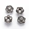 6-Petal Tibetan Style Alloy Flower Bead Caps, Cadmium Free & Nickel Free & Lead Free, Gunmetal, 6x2mm, Hole: 1mm