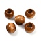 Spray Painted Wood Beads, Round, Saddle Brown, 19~20mm, Hole: 9~9.5mm