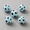 Silicone Beads, Football, Light Sky Blue, 15mm, Hole: 2.5mm