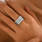 Brass Micro Pave Cubic Zirconia Finger Rings for Women, Silver, US Size 8(18.1mm)