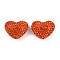 Heart Shaped Polymer Clay Rhinestone Beads, for DIY Phone Charm, Pen and Jewelry Making Supplies, Topaz, 18.5x24x13mm, Hole: 1.6mm