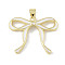 Brass Pendants, with Enamel, Bowknot Charm, Real 18K Gold Plated, White, 21.5x28x3.5mm, Hole: 5x3mm