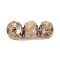 Electroplate Glass Beads, Rondelle with Pattern, Faceted, Dark Goldenrod, 7~8x5.5~6mm, Hole: 1~1.2mm