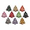 Christmas Tree Polymer Clay Rhinestone Beads, Focals Beads for Beadable Pens Jewelry Keychain Making, Mixed Color, 30.5x27.5x8mm, Hole: 2mm
