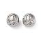 304 Stainless Steel Rhinestone European Beads, Round Large Hole Beads, Real 18K Gold Plated, Round with Letter, Letter Q, 11x10mm, Hole: 4mm