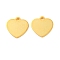 925 Sterling Silver Blank Heart Charms, Golden, 10x10x1mm, Hole: 1.2mm