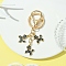 Alloy Enamel Keychain, with Iron Findings, Dog, Black, 8.8cm