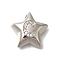 Rack Plating Brass Micro Pave Cubic Zirconia Pendants, Long-Lasting Plated, Cadmium Free & Lead Free, Letter, Platinum, Letter C, 15.5x16.5x5.5mm, Hole: 3mm