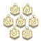 Alloy Pendants, Cadmium Free & Nickel Free & Lead Free, Hexagon with Letter, Real 18K Gold Plated, Letter.W, 17.5x13x2mm, Hole: 2mm