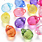 Autumn Theme Transparent Acrylic Pendants, Faceted, Persimmon, Mixed Color, 27.5x19.5mm, Hole: 4mm, about 95pcs/500g