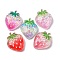 Luminous Transparent Resin Cabochons, Strawberry, with Paillette, Glow in the Dark, Mixed Color, 28x22.5x10mm