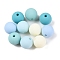 Rubberized Style Imitated Silicone Acrylic Beads, Round, Mixed Color, 10x9mm, Hole: 1.8mm