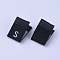 Clothing Size Labels(S), Garment Accessories, Size Tags, Black, 18x12.5x1mm, 200pcs/bag