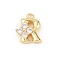 Brass Micro Pave Clear Cubic Zirconia Charms, Long-Lasting Plated, Rack Plating, Cadmium Free & Lead Free, Real 18K Gold Plated, Letter R Charms, 10x8.5x3.5mm, hole: 1.2mm