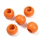Spray Painted Wood Beads, Round, Dark Orange, 19~20mm, Hole: 9~9.5mm