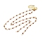 Brass Chain Necklace Making, with Natural Garnet, Rack Plating, Long-Lasting Plated, Real 18K Gold Plated,, 18.82 inch(47.8cm)