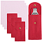 3 Sets Rectangle Velvet Single Watch Storage Bags, with 3 Sheets Microfiber Glasses Cloth, Crimson, Bag: 13x7x0.9cm