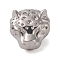 Non-Tarnish 304 Stainless Steel Beads, Stainless Steel Color, Leopard, 13x11x8mm, Hole: 2mm