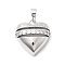 Brass Pendants, with Micro Pave Cubic Zirconia, Heart, Platinum, 20.5x19x8mm, Hole: 4x5mm